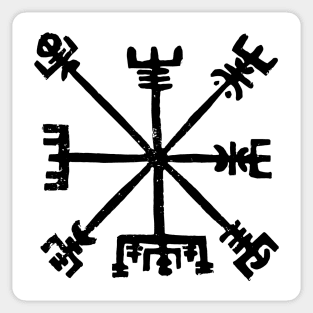 Vegvisir Block Print (Black Ink Version) Sticker